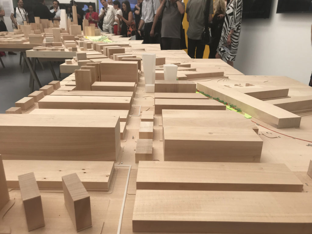 A scale model of The Big U proposal took over an entire room of the European Central Pavilion at Venice Biennale.