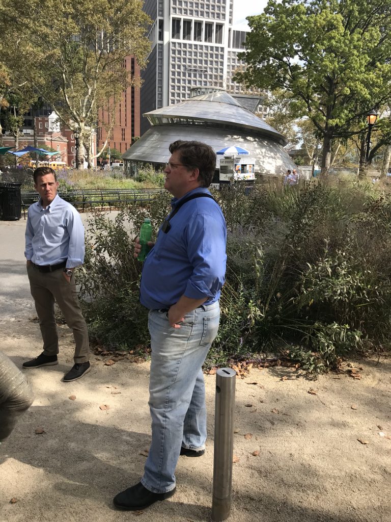 The tour was led by Layng Pew, of WXY Architecture, & Hope Cohen, COO of the Battery Conservancy